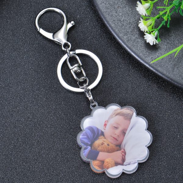 Flower-shaped Colorful Photo Acrylic Keychain on Sale - Image 3