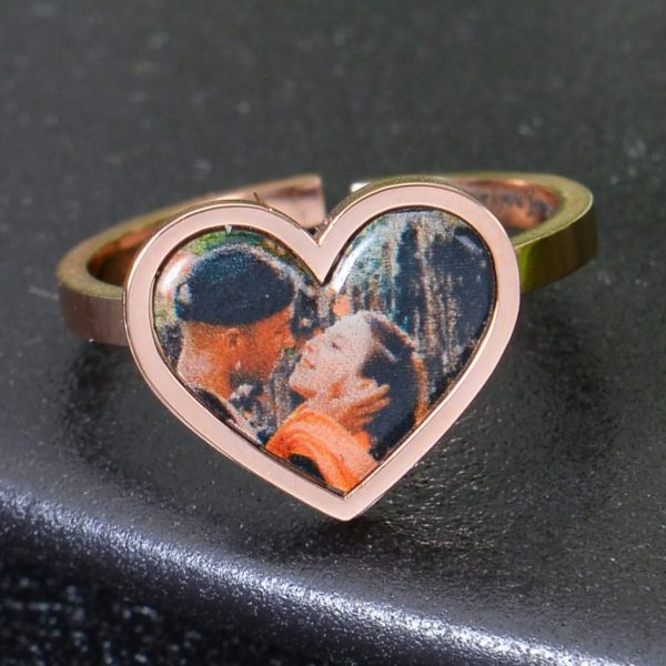 Personalized Colorful Photo Heart Ring Online Sale - Image 2