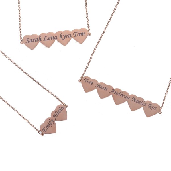 Heart Shaped Family Name Pendant with Multiple Names Fashion - Image 2