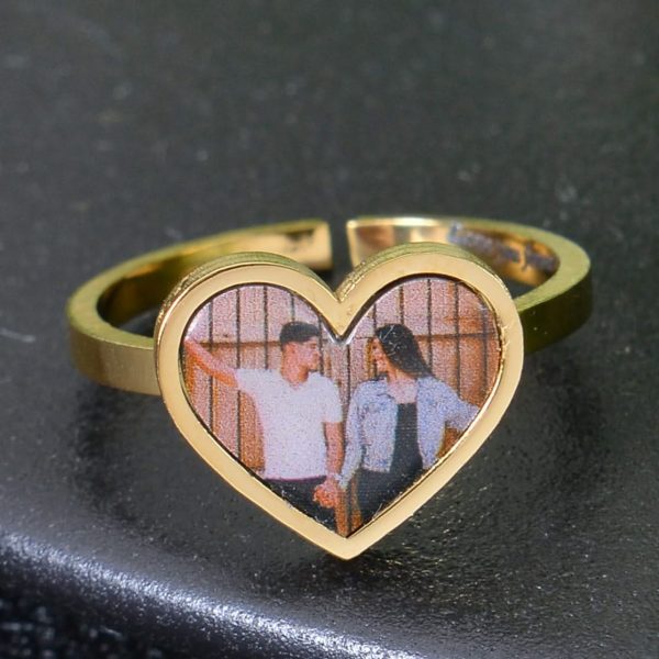 Personalized Colorful Photo Heart Ring Online Sale - Image 4