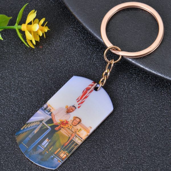 Personalized Military Style Colorful Photo Keychain on Sale - Image 3