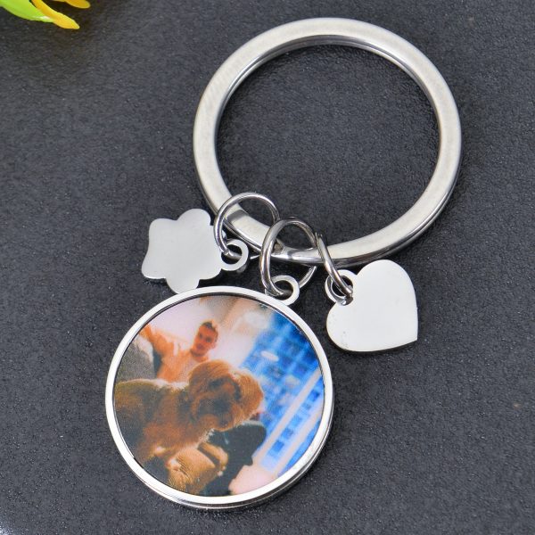 Personalized Round Pendant Colorful Pet Photo Keychain on Sale - Image 4