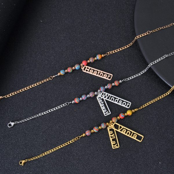 Personalized Multiple Name Bead Bracelet Online now - Image 2