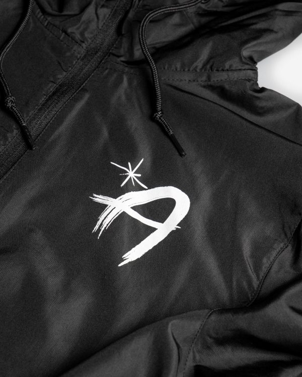 Adam s Black Brushed Logo Windbreaker Online Sale - Image 4