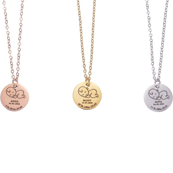 Personalized Baby Name Necklace with Birthdate For Discount