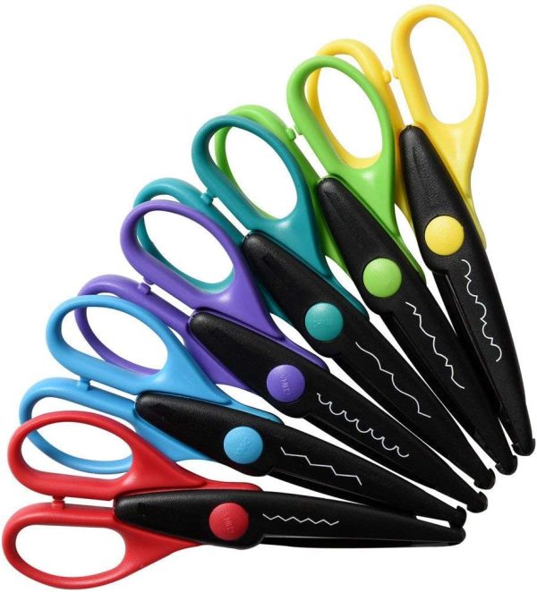 6 Colorful Decorative Edge Craft Scissor Set for Kodak, Lifeprint, Polaroid, HP, Canon, Fujifilm Photo Projects Supply