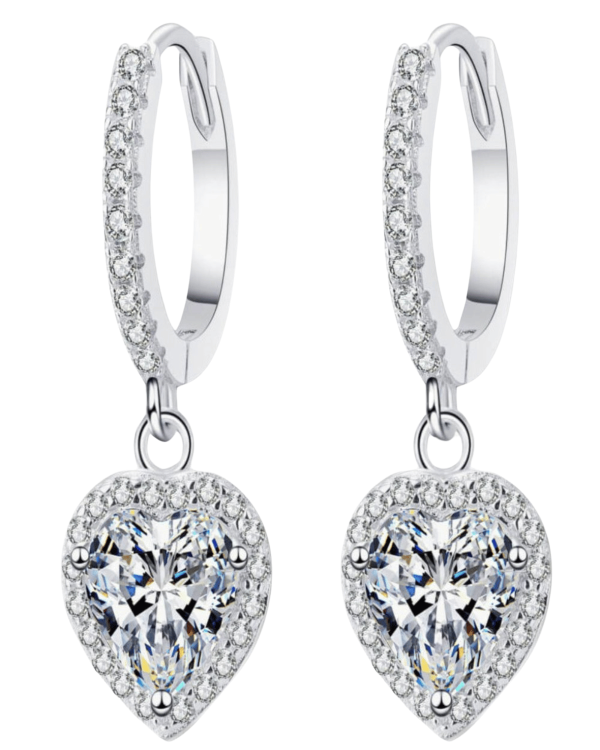 Heart Diamond Drop Earrings - 2 Carat Discount