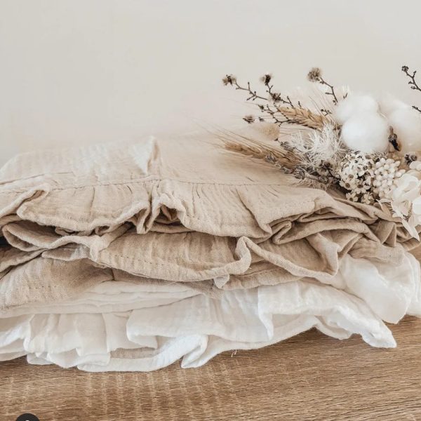 Ruffled Organic Cotton Muslin Swaddle Baby Blanket Fashion - Image 5
