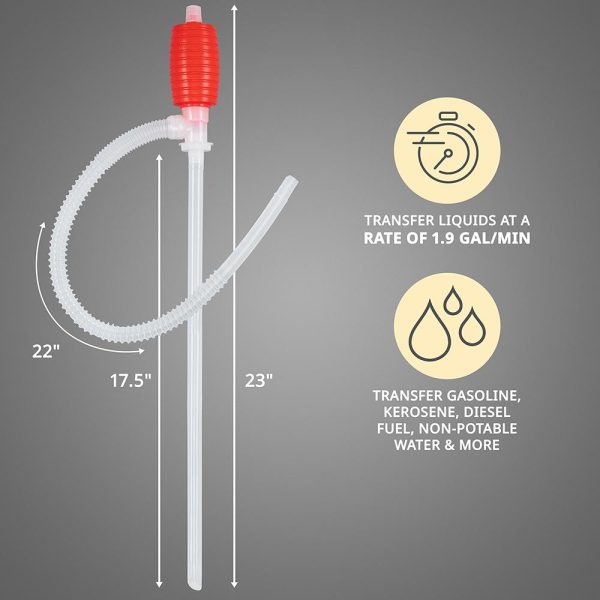 Manual Transfer Pump, Transfer Gasoline, Diesel Fuel & Other Liquids Sale - Image 2