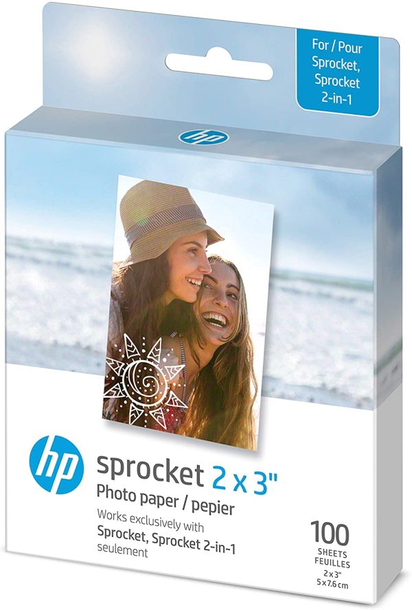 HP Sprocket 2x3  Premium Zink Sticky Back Photo Paper (100 Sheets) Compatible with HP Sprocket Photo Printers Discount