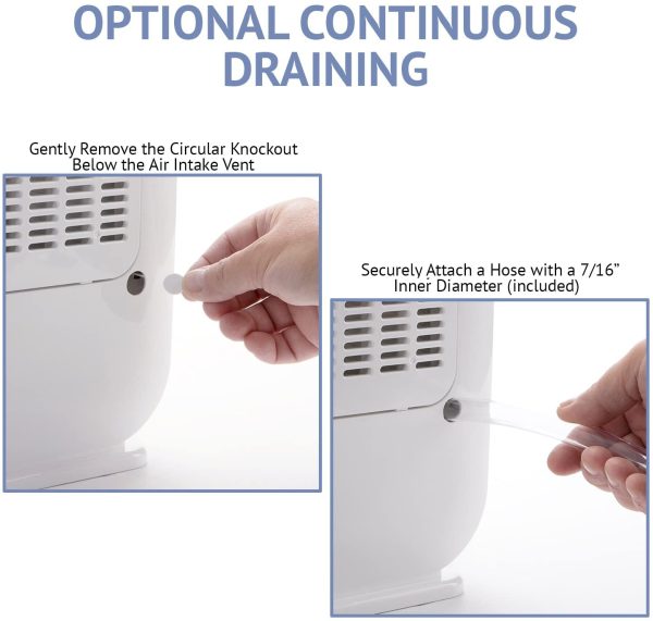 13 Pint Desiccant Dehumidifier with Drain Hose, Quiet & Small Dehumidifier For Rooms up to 270 Sq Ft Sale - Image 3