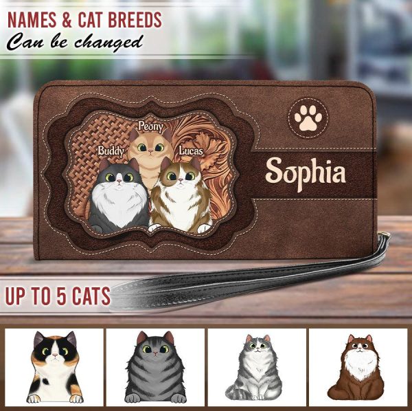 Cat Personalized Clutch Purse, Personalized Gift for Cat Lovers, Cat Mom, Cat Dad - PU032PS02 For Sale