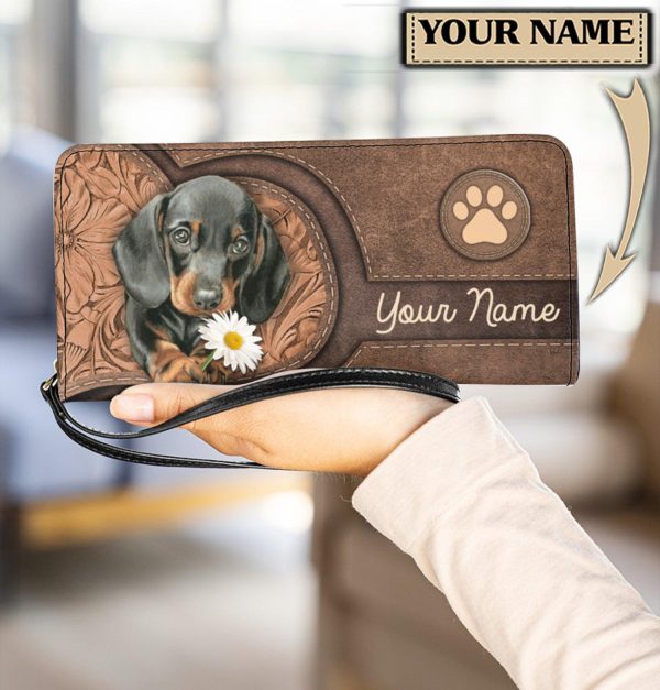 Personalized Dachshund Clutch Purse, Personalized Gift for Dachshund Lovers - PU218PS06 For Cheap